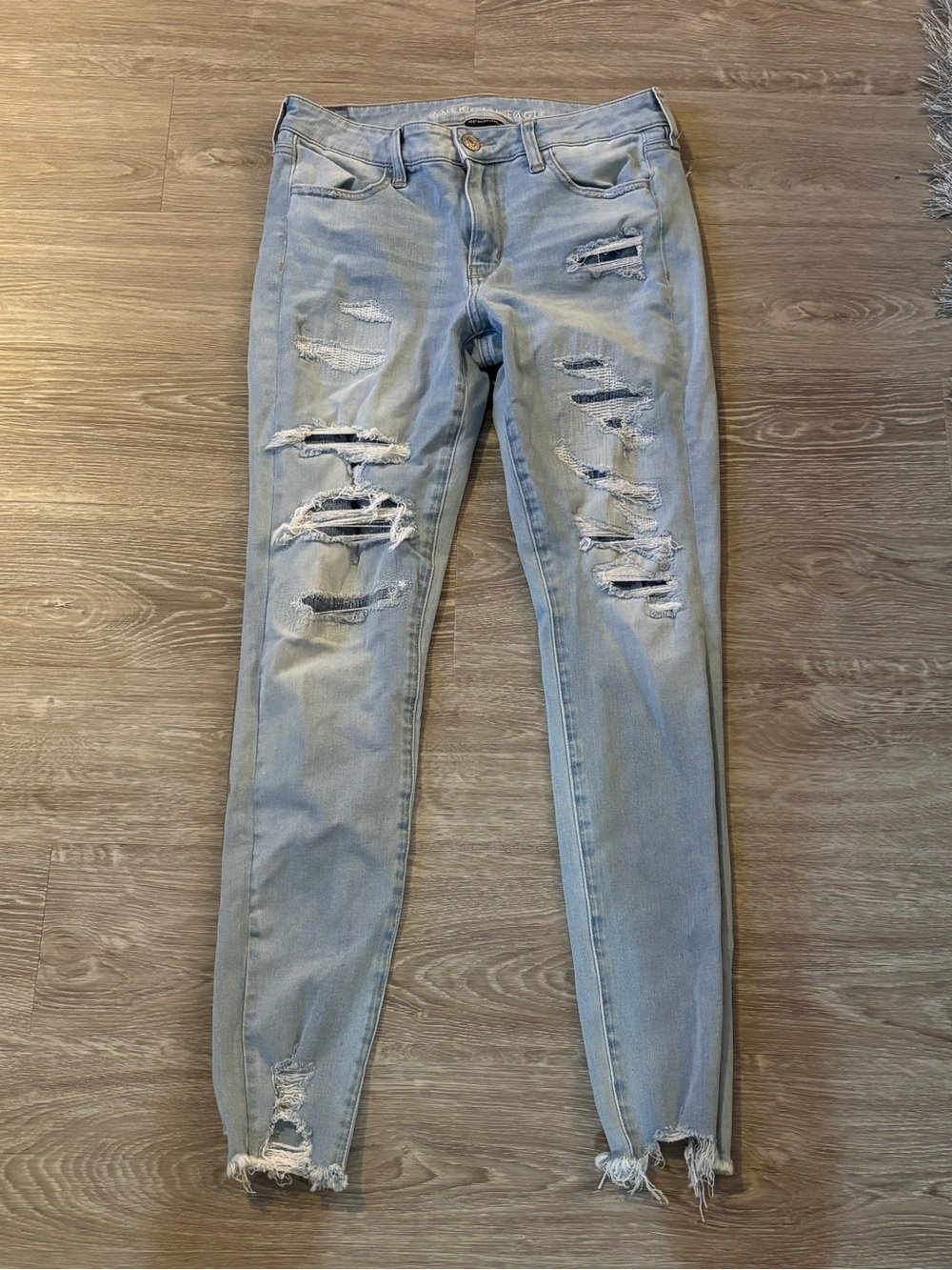 American Eagle Outfitters 360 NE(X)T LEVEL STRETCH Jeggings size 10 Long Lt Wash